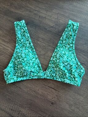 Aerie Scoop Bikini Top - Women's S/P, Green Floral